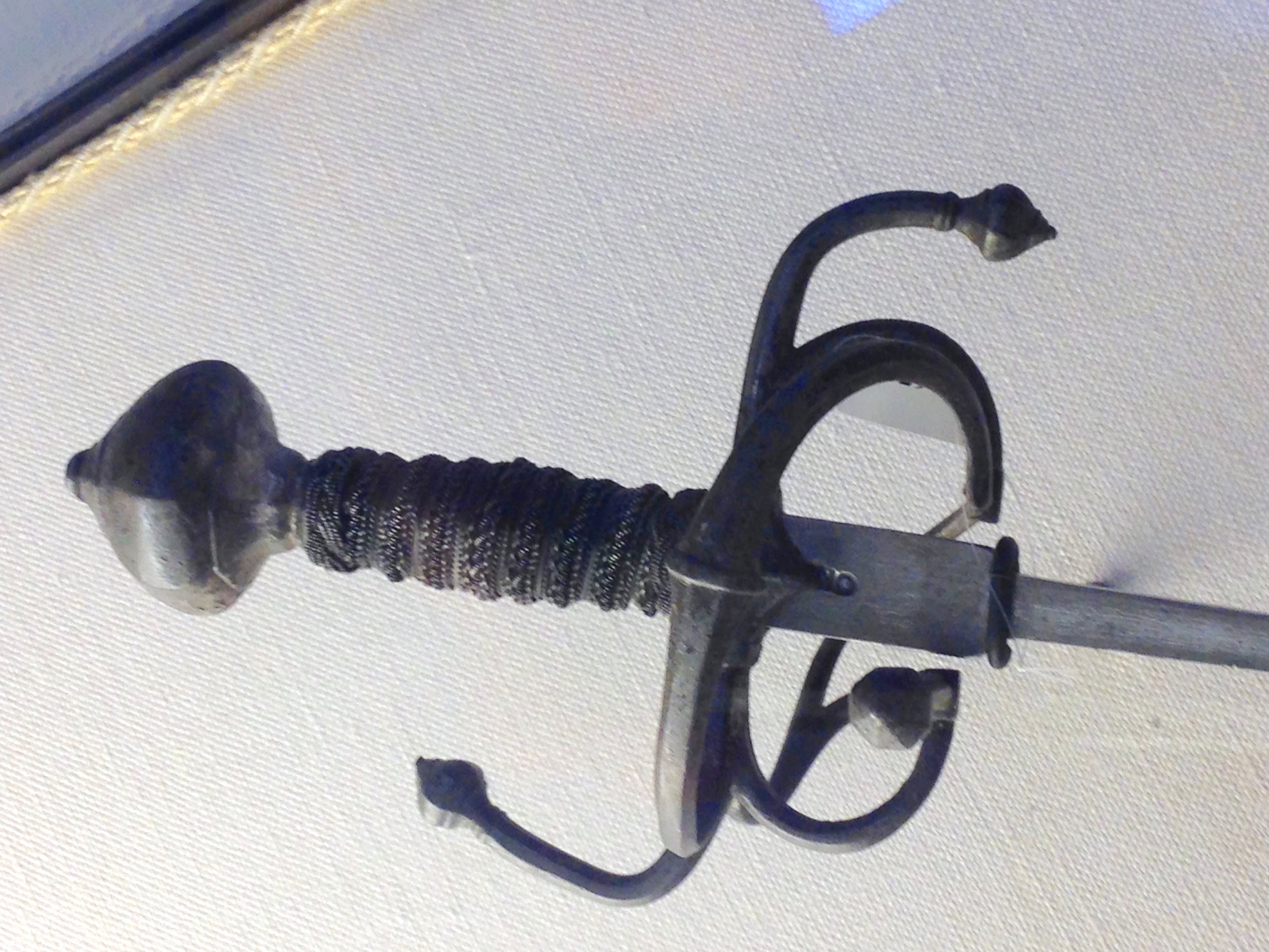 Fig. 3. Museo Nazionale del Bargello, Florence. Practice Rapier/spada da marra/fioretto, circa 1550-1560. The swept hilt is a simpler design typical of the rapiers of the period.