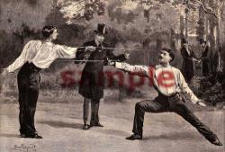 Duel with Epees 1899, Drawn by Percy Macquoid. RI