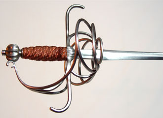 Italian Rapier replica, close-up hilt.