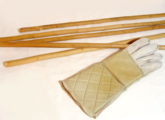 “La Canne”, sticks used for training.