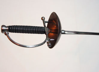 Late Italian Rapier replica, close-up of hilt.